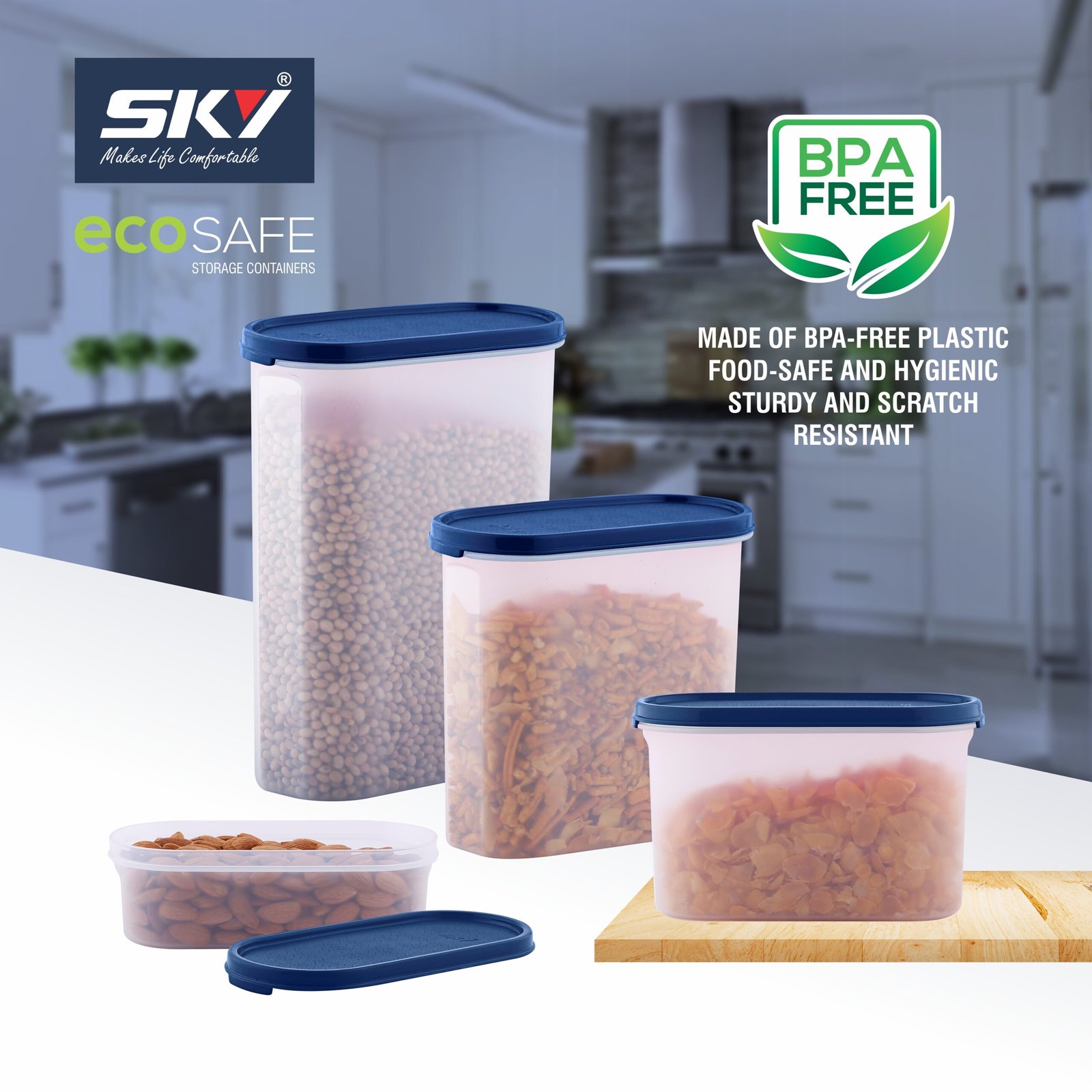 001 SKY OVAL CONTAINER 600-1200-1800-2400 ML 4 PCS SET IMAGES - 3