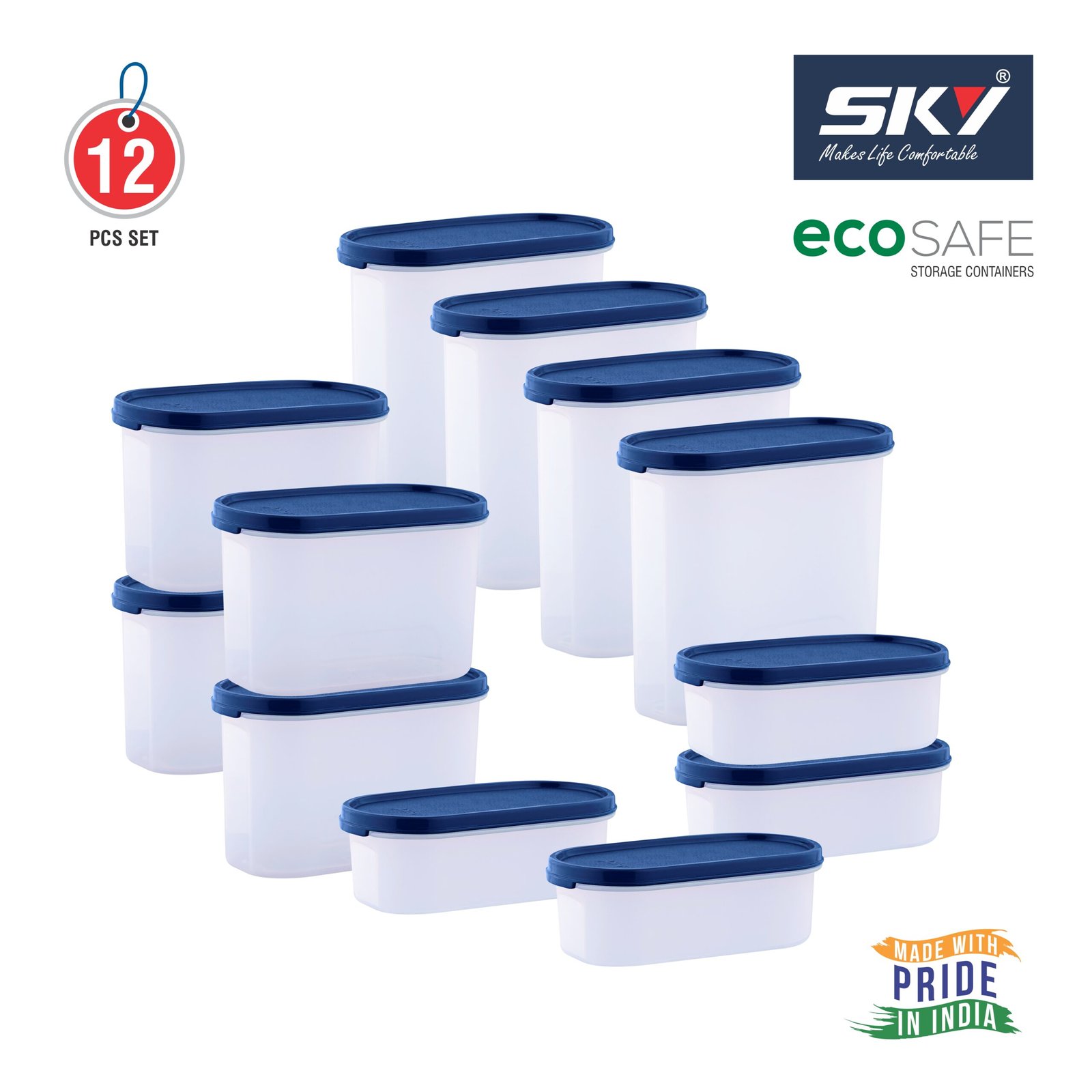 006 SKY OVAL CONTAINER 600-1200-1800 12 PCS SET IMAGES - 2